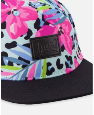 Girl Cap Floral and Leopard Print