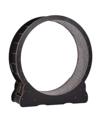 Large Cat Exercise Wheel: 43.3" Indoor Treadmill in Black - Silent Run for Active Cats