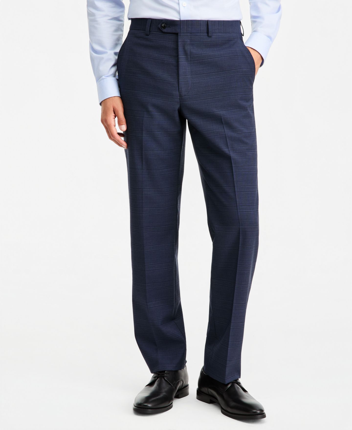 Мужские брюки Michael Kors Classic-Fit Wool-Blend Stretch Plaid Suit Separate, цвет: Синий клетчатый — фото 3
