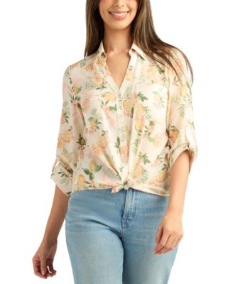Women's Printed Button-Up Shirt