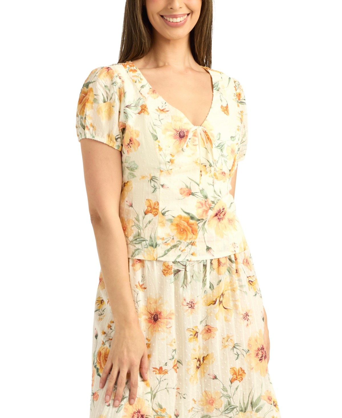 Bcx Women's Textured V-Neck Top