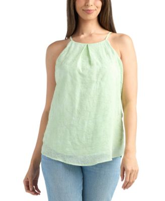 Women's Embroidered Scallop Edge Top