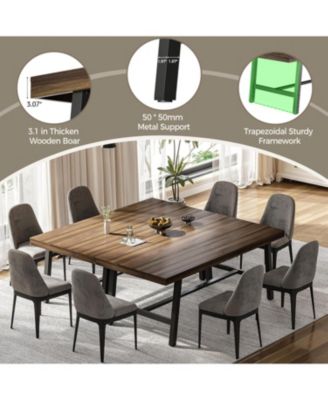 Farmhouse Dining Table | Standard Size | Wood | Brown | 6-8 People