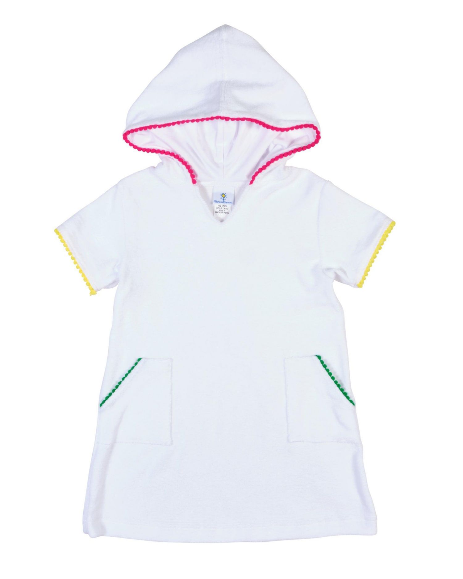 Little Girls Terry Coverup with Pom Poms