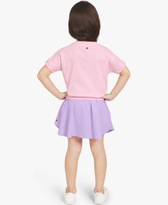Girls' 4-6X Short-Sleeve T-Shirt and Skort, 2-Piece Set