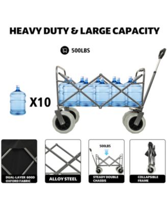 Foldable Steel Storage Wagon Utility Carts Waterproof Fishing Cart with Rod Holders