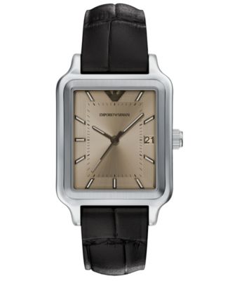 Men's Quartz Three-Hand Brown Leather Watch, 36mm