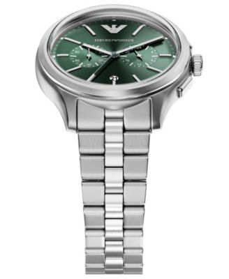 Men's Quartz Chronograph Silver Stainless Steel Watch, 42mm