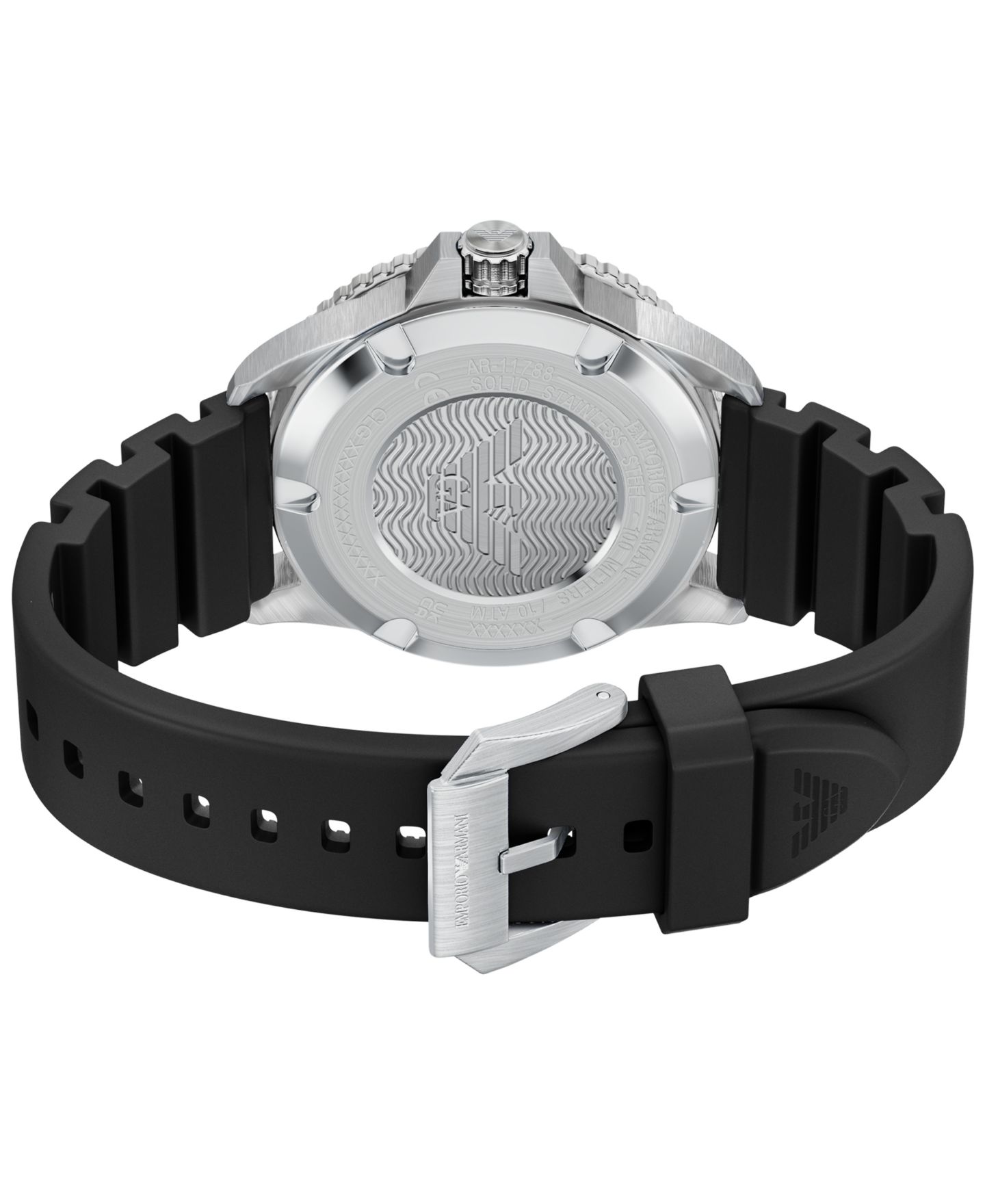 Мужские часы Emporio Armani World Explorer Solar Three Hand Black Silicone, 42mm — фото 5