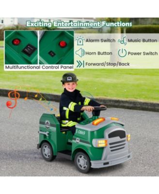 Kids 12V Fire Truck Ride-On with Tools for Ages 37-95 Months