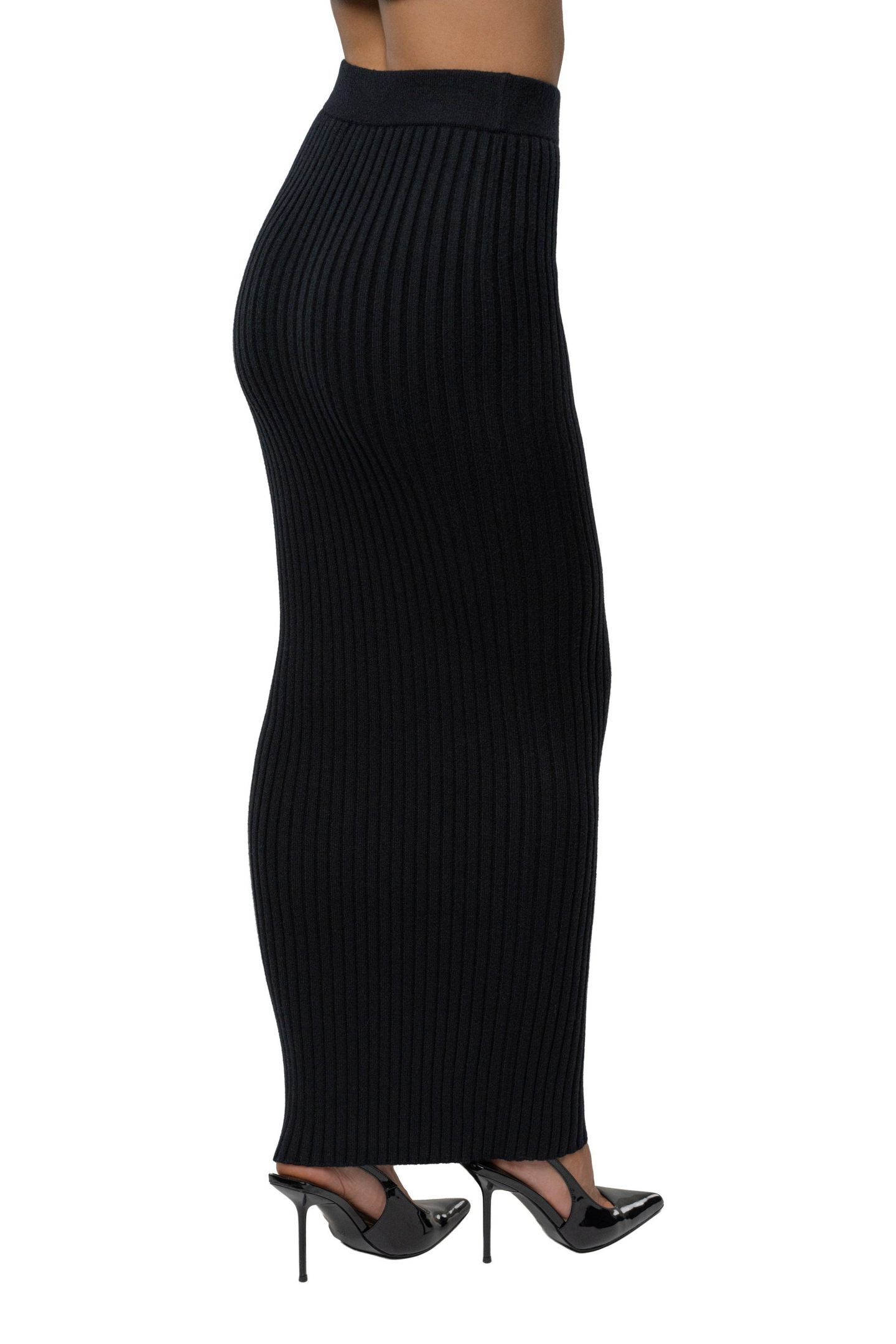 Женская юбка JLUXLABEL Soft Reset Ribbed, цвет: Чёрный — фото 2