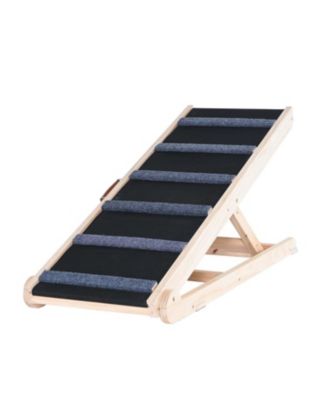 Adjustable Wooden Dog Ramp: Folding 41.3" Pet Ramp for Bed, Couch, or Car - Supports Small to Large Dogs