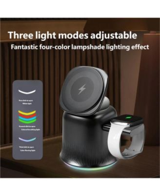 3-in-1 Wireless Charger with Charging Port - Compatible with Phone, Earphones and Watch, Magnetic Stand with MagSafe