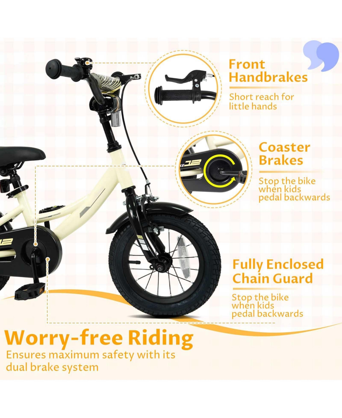 Mecale Kids Bike Sport Bicycle with Removable Training Wheels