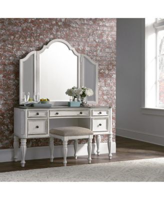 Industies, INC Magnolia Manor 3 Piece Vanity Set in Antique White