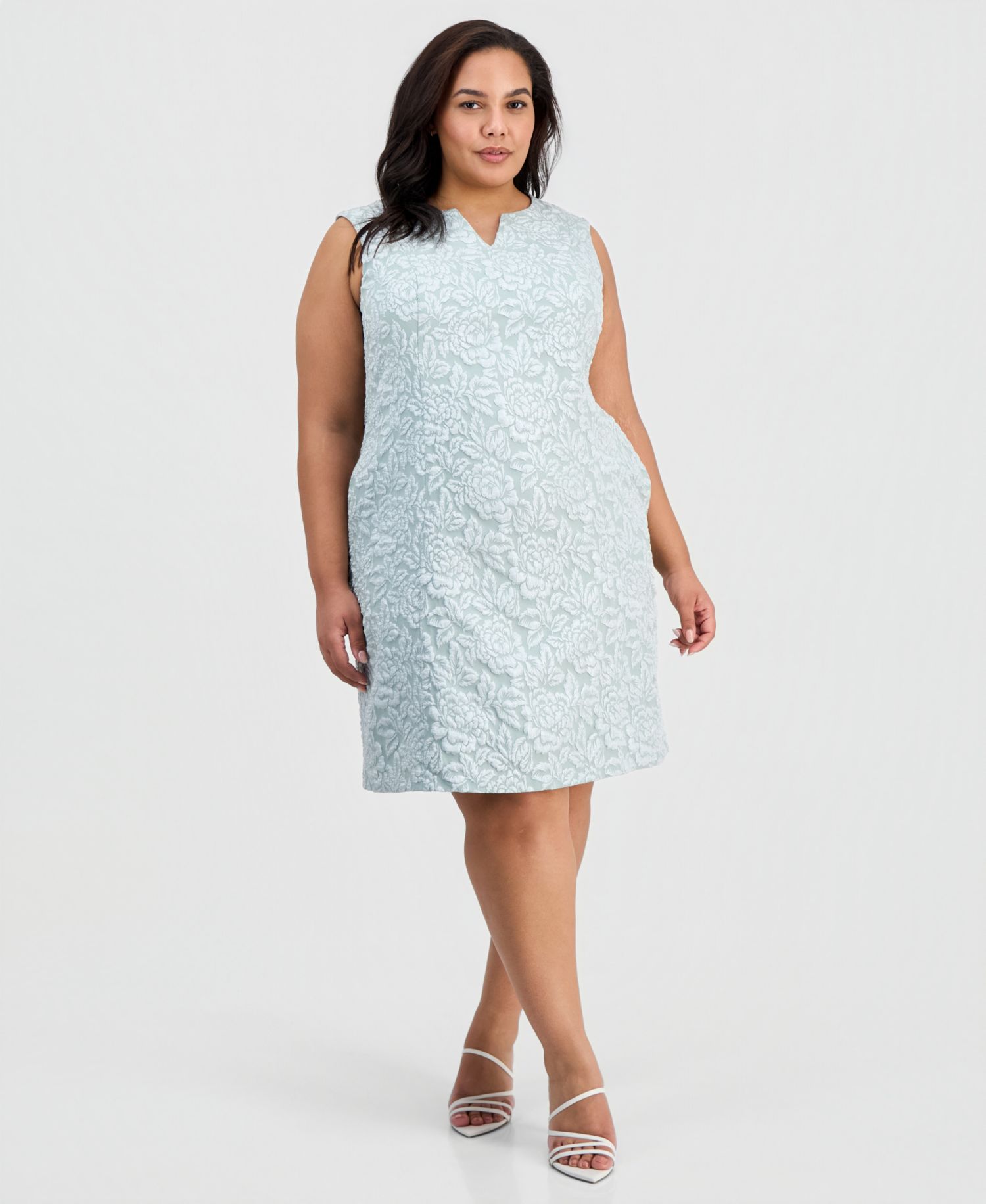 Petite Notch-Neck Sleeveless Sheath Dress