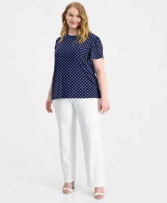 Plus Size Tulip-Sleeve Knit Top