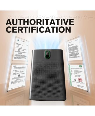 Air Purifier for large rooms up to 1076 sq ft. PM2.5 display, removes 99.97% of pet hair with double-sided air inlet. 24dB quiet, black