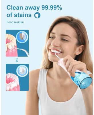 300ml Cordless Water Flosser with 4 Jet Tips, Portable Water Dental Flossers, Rechargeable Oral Irrigator with 4 Modes for Home Travel