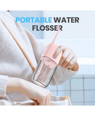 Cordless Water Flosser, Portable Electric Water Dental Flossers, Rechargeable Oral Irrigator for Travel with 4 Nozzles and 4 Modes