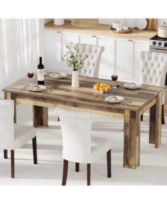 Rectangular Dining Table for 4–6, Large Kitchen Table with Spacious Tabletop, Farmhouse Dinner Table for Dining Room and Kitchen