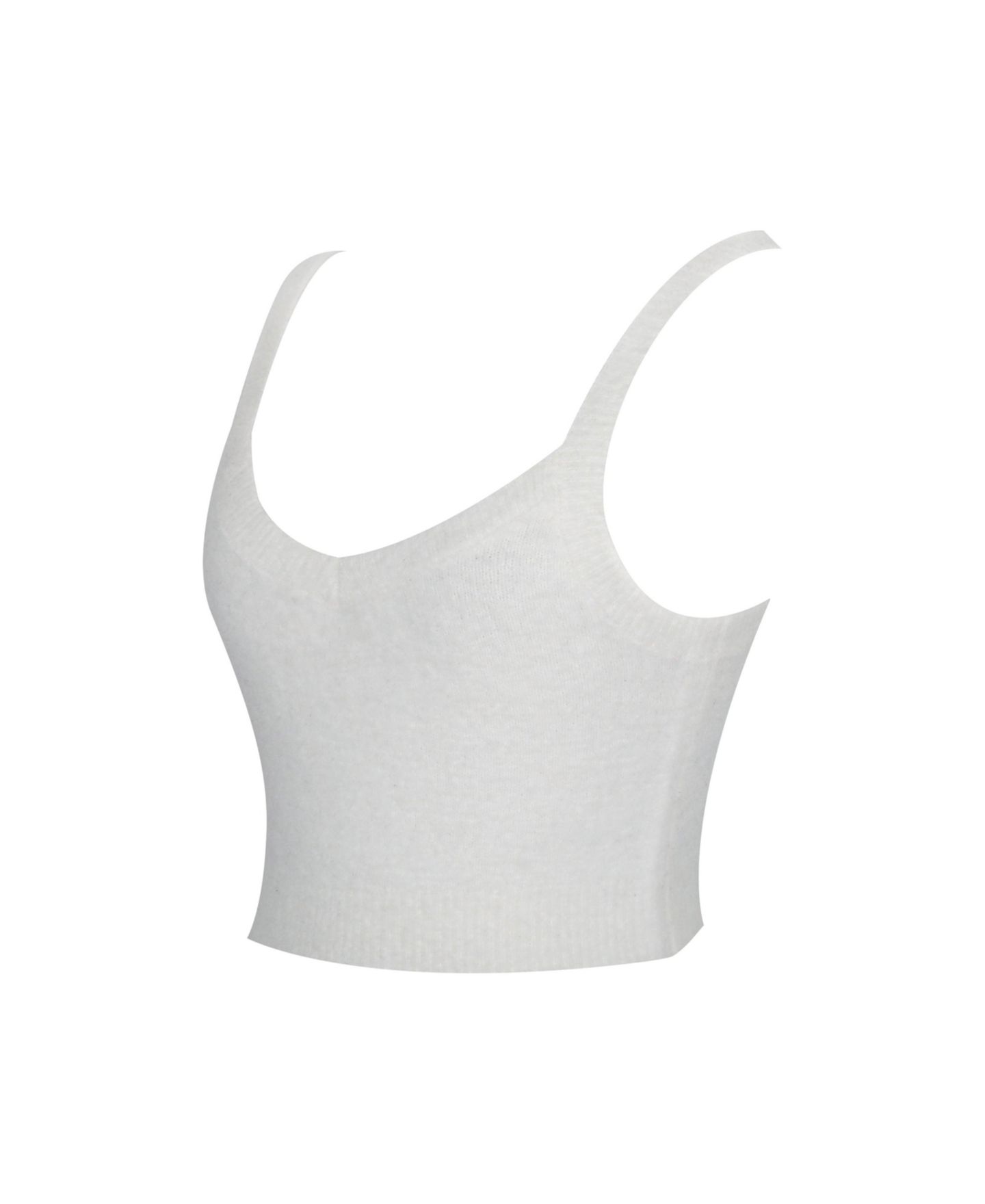 Женский топ Miss Circle Selene White Wool-Blend Ribbed Knit V-Neck, цвет: Белый — фото 5