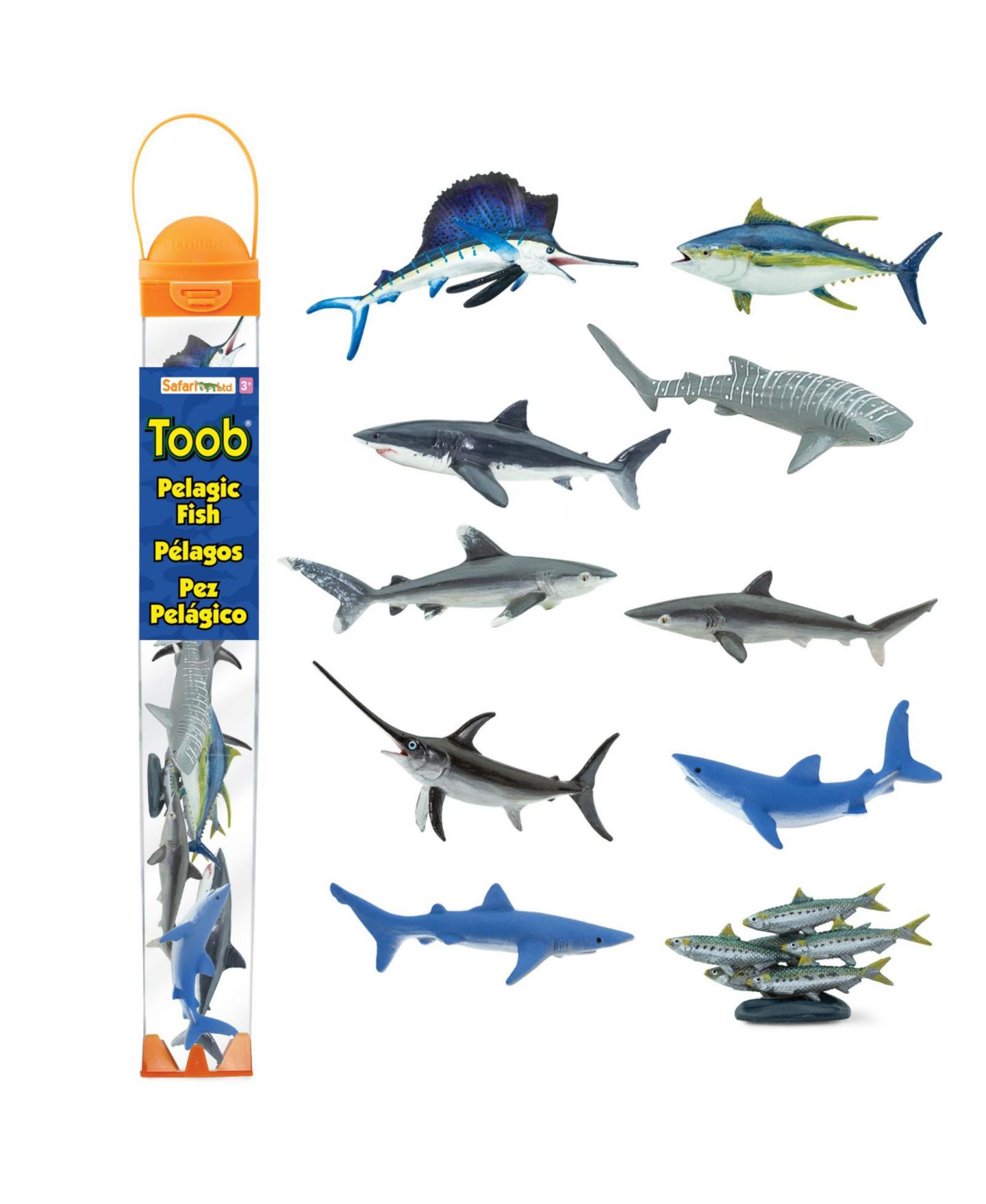 Детские фигурки Safari Ltd. Pelagic Fish Hand-Painted 10-Piece Figurine Set, Ages 3+ — фото 1
