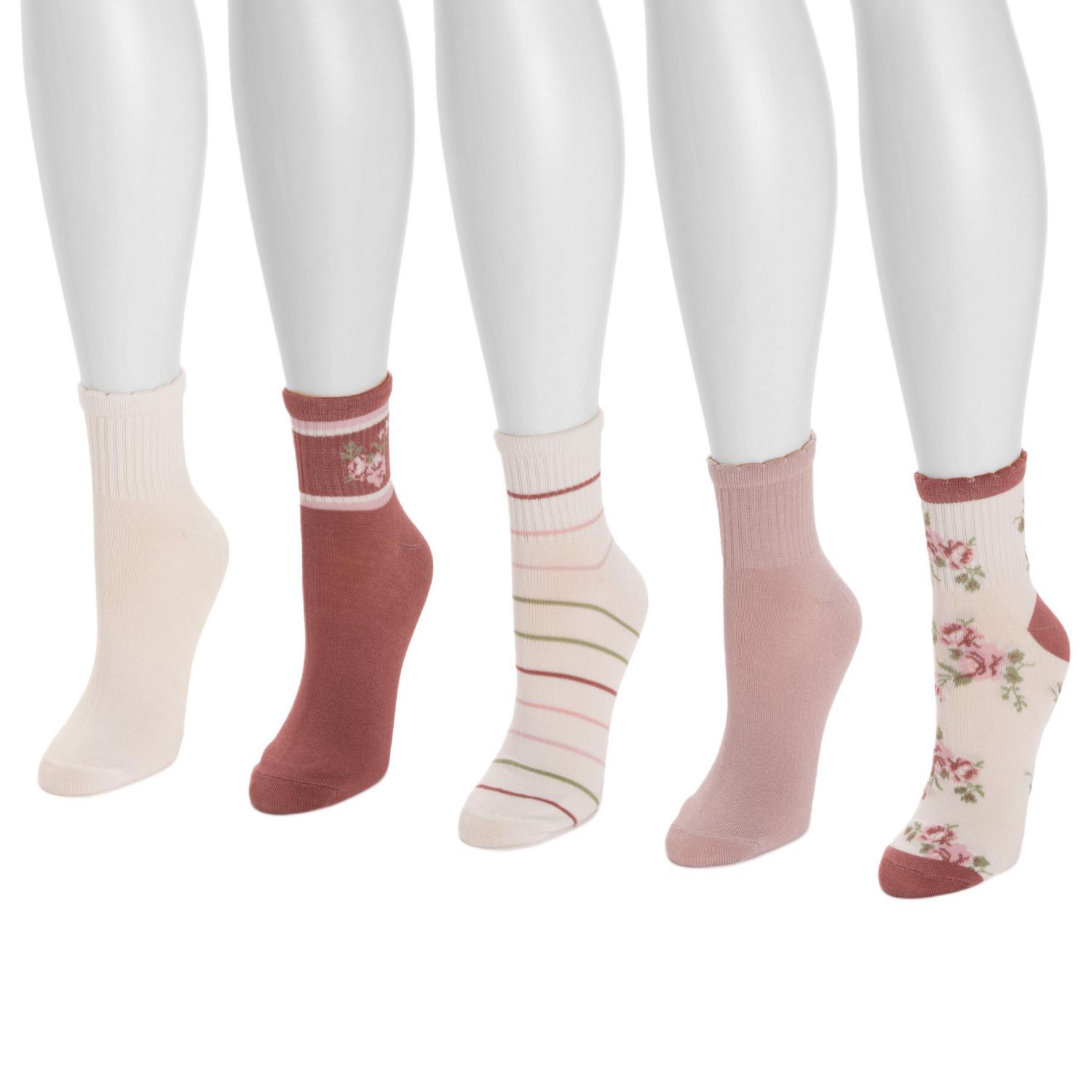 Women's Quarter Crew Novelty Socks, 5 Pair Pack