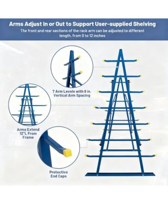 Adjustable Bar Pipe Storage Rack, 7 Levels