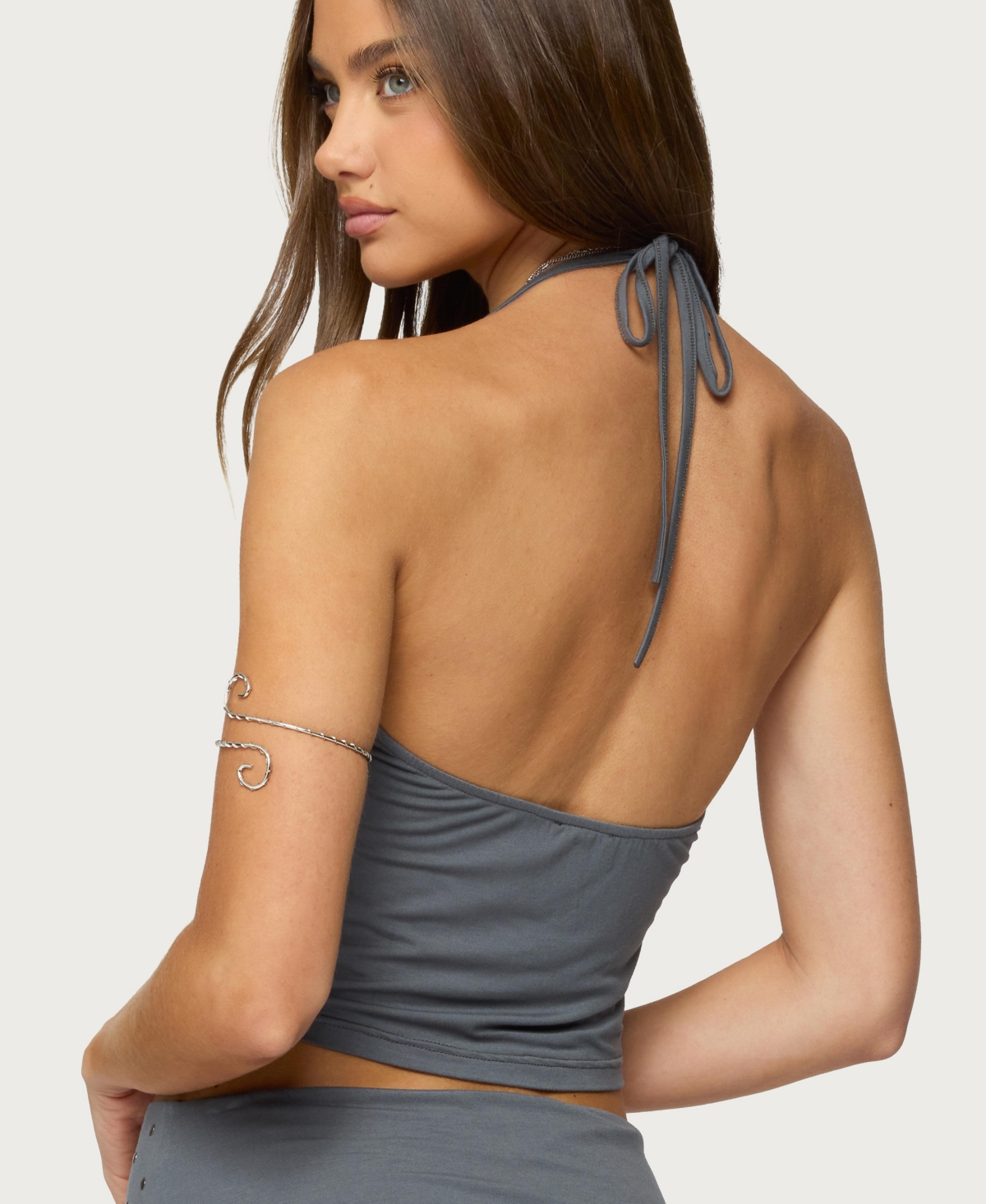 Edikted Women's Klara Studded Cowl Neck Halter Top