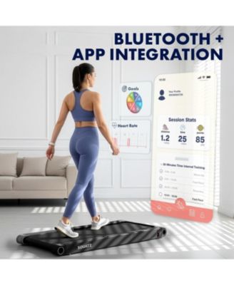 2-in-1 Walking Pad Treadmill with Vibration Plate, Under Desk Treadmill with Remote, LED Display, Quiet 1.0HP Motor