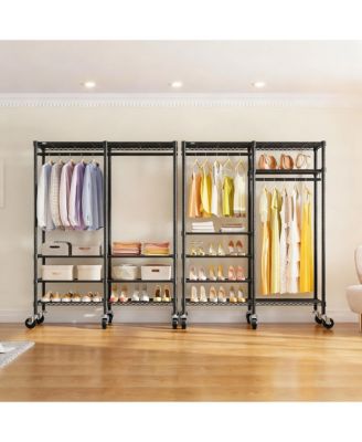 Heavy Duty Metal Garment Rack - 620lb Capacity, 6 Tiers, Adjustable Shelves, Lockable Wheels, Easy Assembly
