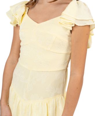 Girls' 7-16 Organza Flutter-Sleeve Sweetheart Dress