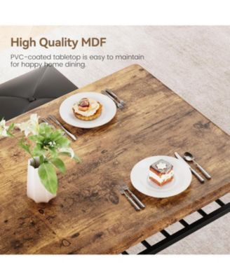 Dining Table Set for 4 with Benche/Stools Kitchen Table Set with Storage Shelves Dining Table Set with PU Cusion Dining Room Furniture