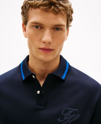 Men's Classic-Fit Script Embroidery Tipped Polo Shirt