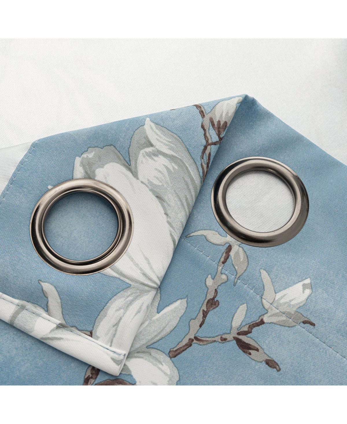 Olivia Gray 100% Polyester 200 Gsm Blossom Printed Blackout Grommet Curtain Panel 54" x 90"