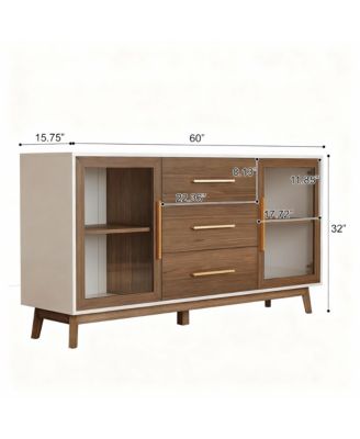 Console Table with Glass Doors