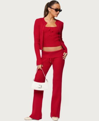 Women's Adannah Foldover Ribbed Knit Pants