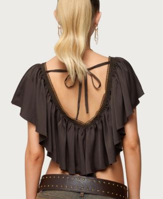 Women's Deena Ruffled V Neck Top