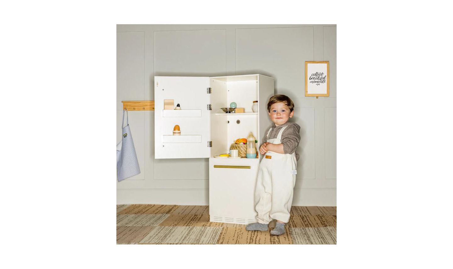 Детская игрушка Tiny Land Wooden Play Kitchen Fridge, Ages 3+ — фото 8
