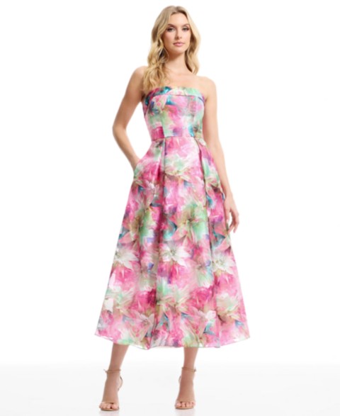 Женские платья Dress the Population Women's Mika Strapless Floral Dress