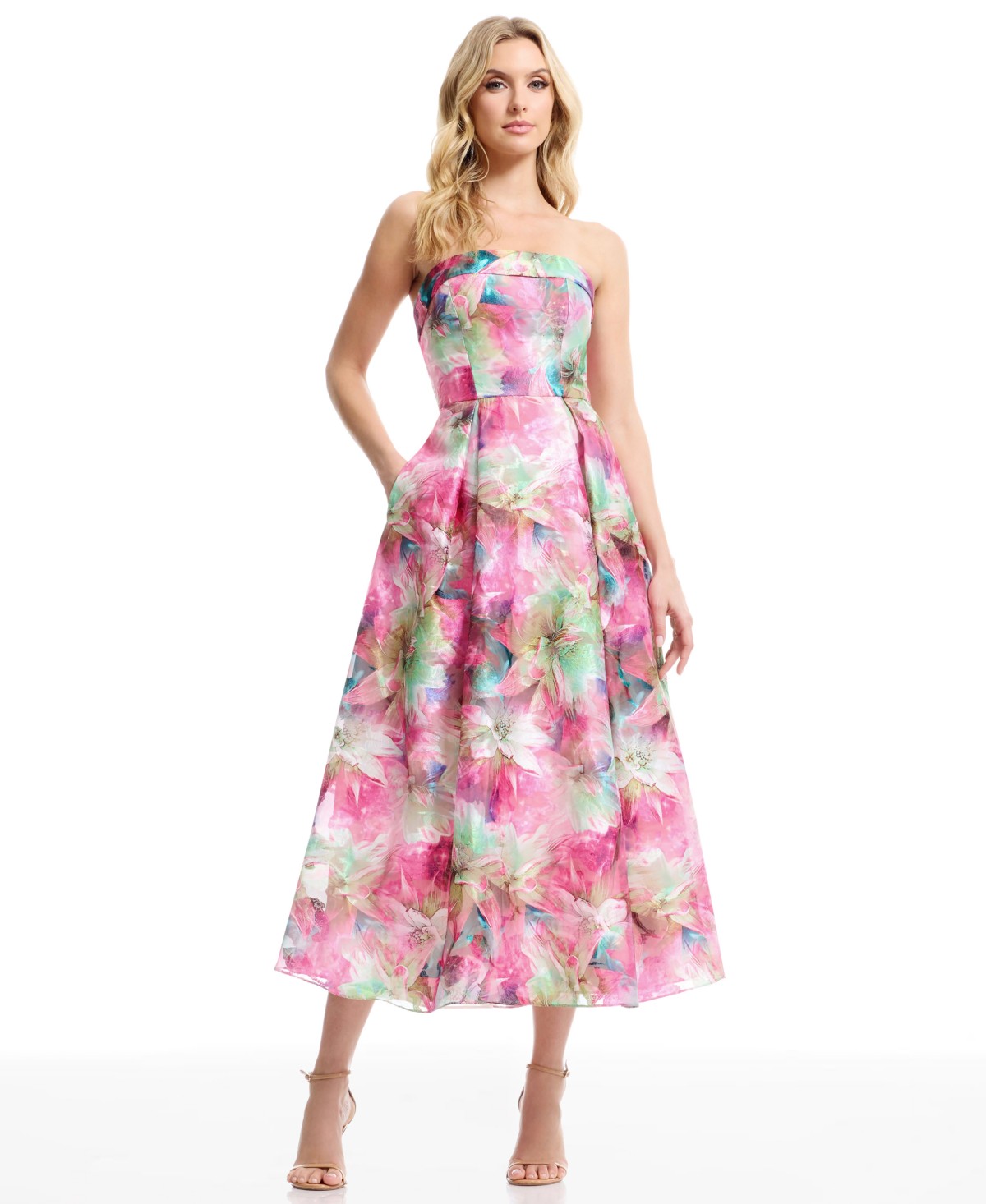 Женские платья Dress the Population Women's Mika Strapless Floral Dress — фото 1