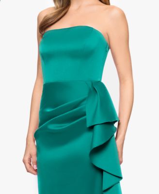 Women's Strapless Ruffle Detail Gown