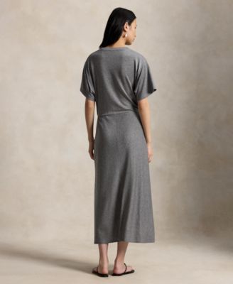 Women's Crewneck Twist Detail T-Shirt Dress