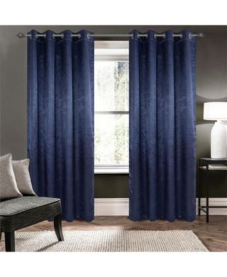 100% Polyester 200 GSM Arlo Embossed Blackout Grommet Curtain Panel 54" x 90" Navy