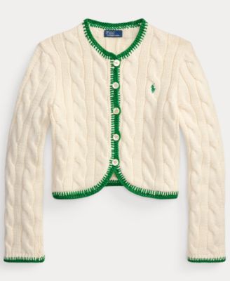 Women's Crewneck Buttoned Placket Cropped Cardigan