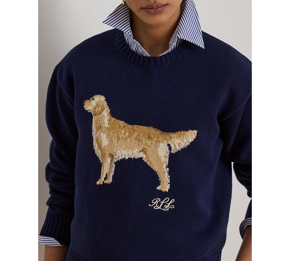 Lauren Ralph Women's Cotton Dog Sweater