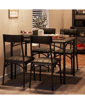 Kitchen Table and Chairs for 4 Rectangular Dining Set with Upholstered Chairs Perfect for Small Spaces