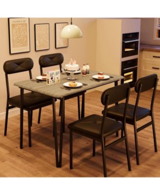 Dining Table Set for 4 Kitchen Table and Chairs for 4 ,5 Piece Kitchen Dining Room Table Set Wood Modern Rectangle Dinner Table