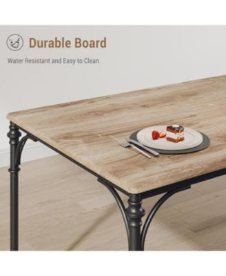 Dining Table Set for 4 Kitchen Table Set with Upholstered Bench Dining Room Table Set for 4-6 with Cozy Cushion 3 Piece Dining Table Set